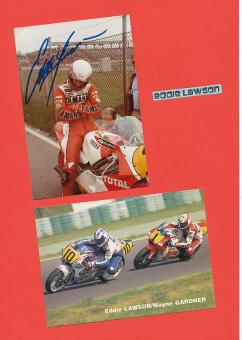 Eddie Lawson  USA  4 x  Weltmeister Motorrad Autogramm Foto  original signiert 