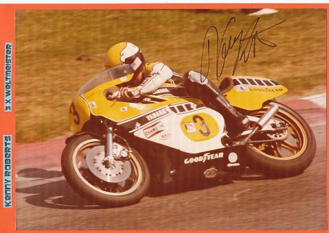 Kenny Roberts  Senior  USA  3 x  Weltmeister Motorrad Autogramm Bild  original signiert 