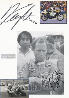2  x  Kenny Roberts Senior  USA  3 x  Weltmeister Motorrad Autogramm Karte & Bild  original signiert 