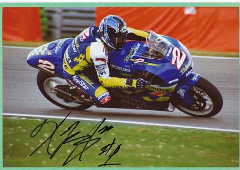 Kenny Roberts Junior  USA  2000 Weltmeister Motorrad Autogramm 30 x 20 cm Foto  original signiert 