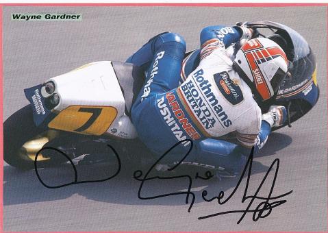 Wayne Gardner  1987  Weltmeister Motorrad Autogramm  Bild  original signiert 