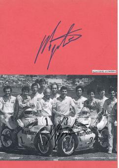 2  x  Giacomo Agostini  Italien  15 x  Weltmeister Motorrad Autogramm Karte & Bild  original signiert 