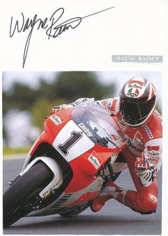 Wayne Rainey  USA  3 x  Weltmeister Motorrad Autogramm Karte  original signiert 