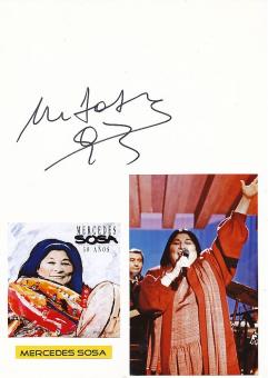Mercedes Sosa † 2009  Musik Autogramm Karte original signiert 