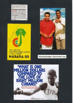 Teofilo Stevenson † 2012 Kuba  Weltmeister + 3 x Olympiasieger Boxen  Autogrammkarte original signiert 