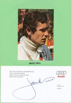 Jacky Ickx  Frankreich  Formel 1  Auto Motorsport  Autogramm Karte  original signiert 