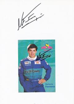 2  x  Noberto Fontana  Formel 1  Auto Motorsport  Autogrammkarte + Blankokarte  original signiert 