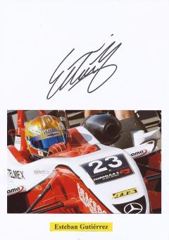 Esteban Gutierrez  Formel 1  Auto Motorsport  Autogramm Karte  original signiert 
