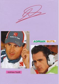 Adrian Sutil  Formel 1  Auto Motorsport  Autogramm Karte  original signiert 
