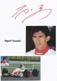 Aguri Suzuki  Japan  Formel 1  Auto Motorsport  Autogramm Karte  original signiert 