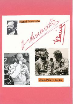 Henri Pescarolo & Jean Pierre Jarier  Formel 1  Auto Motorsport  Autogramm Karte  original signiert 