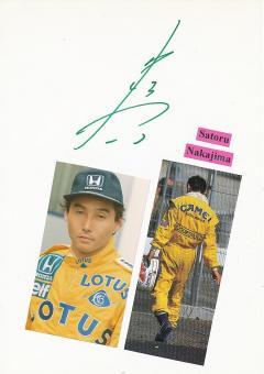 Satoru Nakajima  Japan  Formel 1  Auto Motorsport  Autogramm Karte  original signiert 