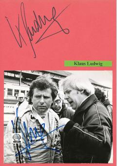 2  x  Klaus Ludwig   Auto Motorsport  Autogramm Foto + Karte  original signiert 