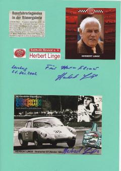 2  x  Herbert Linge  Porsche Legende   Auto Motorsport  Autogramm Foto + Karte  original signiert 