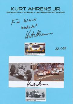 2  x  Kurt Ahrens Jr.  Auto Motorsport  Autogramm Foto + Karte  original signiert 