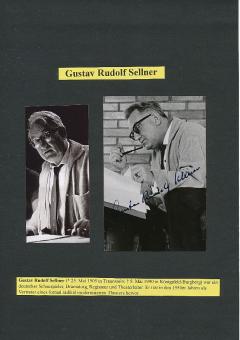 Gustav Rudolf Sellner † 1990 Regisseur Theater + Film  Autogramm Foto original signiert 