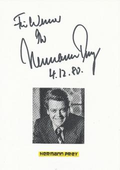 Hermann Prey † 1998  Oper Klassik Musik Autogramm Karte original signiert 