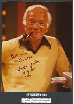Mark Goodson † 1992  USA  TV Produzent  Autogramm Foto  original signiert 
