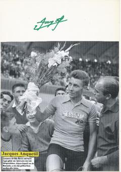 Jacques Anquetil † 1987  Frankreich  5  x  Tour de France Sieger  Radsport Autogramm Karte original signiert 