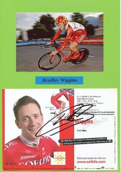 Bradley Wiggins  GB  Tour de France Sieger 2012 &  5  x  Olympia Sieger  Radsport Autogrammkarte + Karte original signiert 