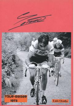 Luis Ocana † 1994  Spanien  Tour de France Sieger 1973  Radsport Autogramm Karte original signiert 