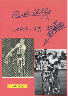 2  x  Rudi Altig † 2016  Radsport Autogramm Karte + Foto original signiert 