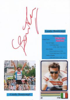Guido Bontempi  Italien  Radsport Karte original signiert 