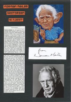 Norman Mailer † 2007  USA  Schriftsteller  Literatur Karte original signiert 