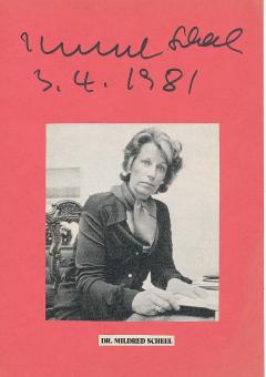 Mildred Scheel † 1985  First Lady  Politik Karte original signiert 