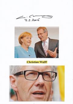 Christian Wulff  Bundespräsident   Politik Autogramm Karte original signiert 
