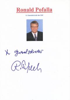 Ronald Pofalla  CDU Generalsekretär   Politik Autogramm Karte original signiert 