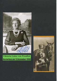 2  x  Viktoria Luise von Preußen † 1980  Prinzessin  Adel  Autogrammkarte original signiert 