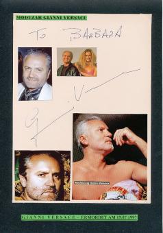 Gianni Versace † 1997  Italien  Modeschöpfer  Designer  Autogramm Karte original signiert 