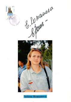 Jelena Romanowa † 2007 UDSSR Olympiasiegerin 1992  Leichtathletik  Autogramm Karte original signiert 