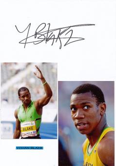 Yohan Blake  Jamaika  Leichtathletik  Autogramm Karte original signiert 