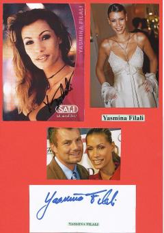 2  x Yasmina Filali  Film &  TV Autogrammkarte + Karte original signiert 
