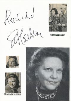 Karin Jacobsen † 1989  Film & TV Autogramm Karte original signiert 
