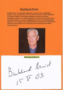 Burkhard Driest † 2020   Film & TV Autogramm Karte original signiert 