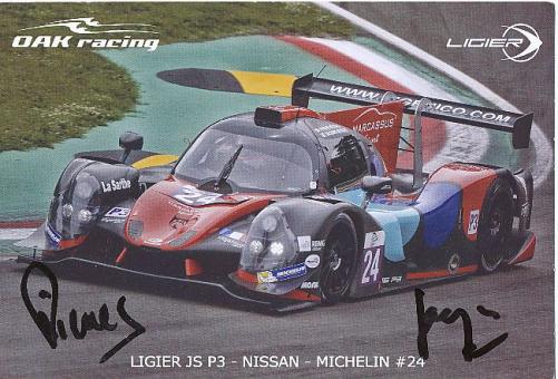 Jacques Nicolet & Pierre Nicolet  Auto Motorsport  Autogrammkarte  original signiert 