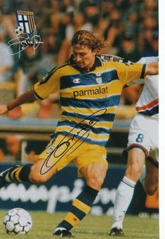 Dino Baggio  AC Parma   Fußball Autogramm 30 x 20 cm Foto original signiert 
