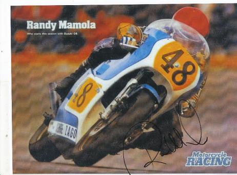 Randy Mamola  USA  Motorrad Sport  Autogramm  19 x 27 cm Foto original signiert 