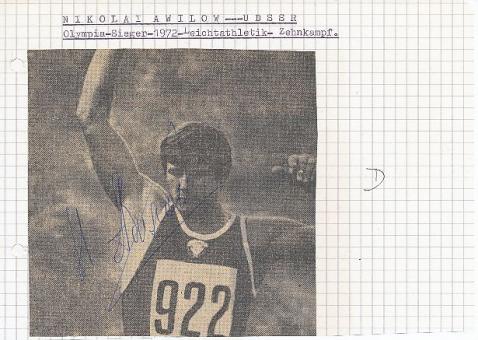 Mykola Awilow  Rußland Olympiasiegerin 1972   Leichtathletik  Autogramm Bild original signiert 