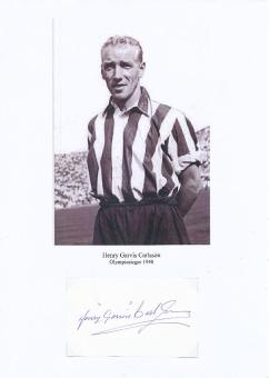 Henry „Garvis“ Carlsson † 1999  Schweden Olympia Gold 1948 Fußball  Autogramm Blatt original signiert 