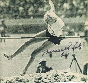 Iolanda Balas † 2016 Rumänien  Leichtathletik  Autogramm 20 x 20 cm Foto  original signiert 