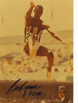 Bob Beamon USA Weitsprung Gold Olympia 1968   Leichtathletik  Autogramm 27 x 19 cm Foto  original signiert 