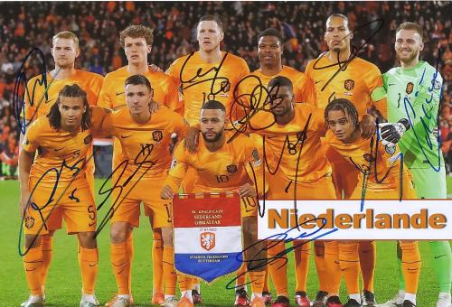 Holland   Mannschaftsfoto Fußball original signiert 