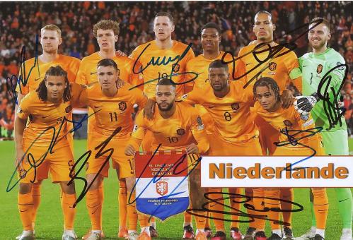 Niederlande  Mannschaftsfoto Fußball original signiert 