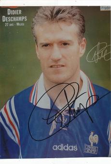 Didier Deschamps  Frankreich  Weltmeister WM 1998  Fußball Autogramm 27 x 20 cm Foto original signiert 