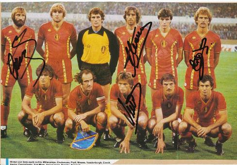 Belgien  Millecamps, Vercauteren, Meuws, Coeck  Fußball Autogramm Bild  original signiert 