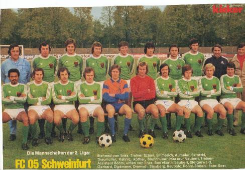 FC 05 Schweinfurt  mit Lothar Emmerich, Sztani usw.  Fußball Autogramm Bild  original signiert 